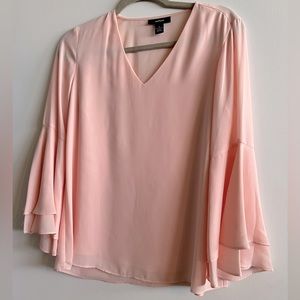 Pink Blouse with trumpet sleeves